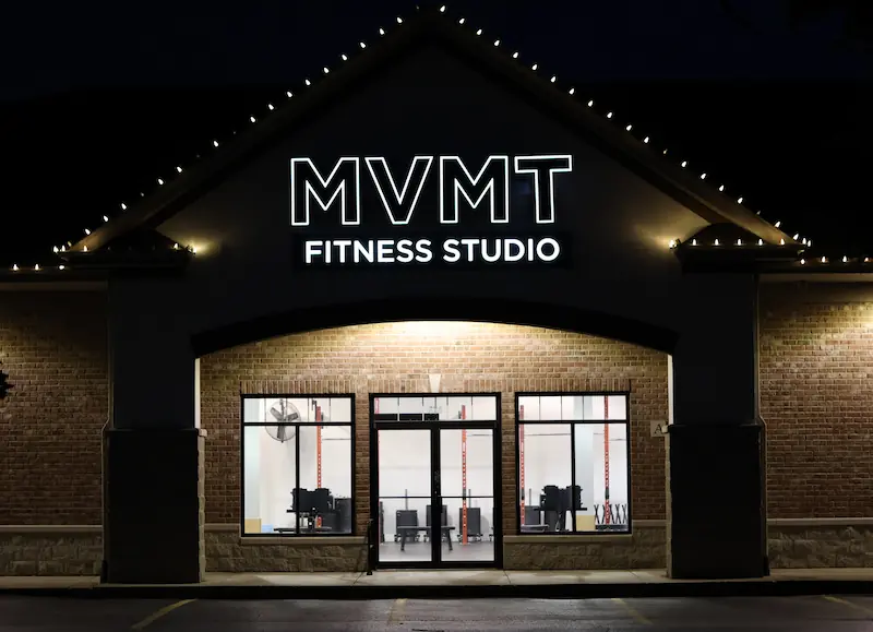 Exterior of the MVMT Fitness Studio building